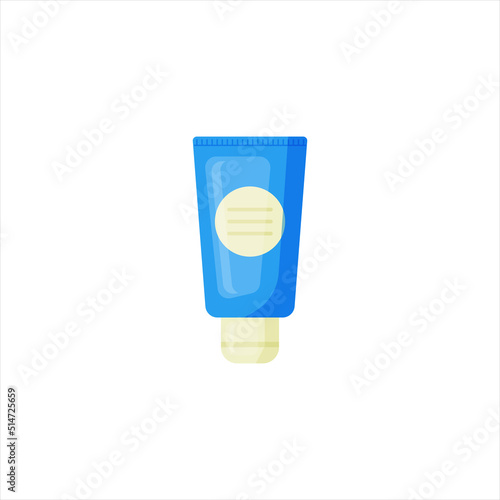 Medical bottle with label. Flat vector illustration.
