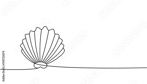 Set of Shellfish one line continuous drawing. Shell continuous one line set illustration. Vector minimalist linear illustration.