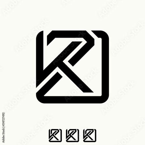 Simple and unique letter or word K2D font in cut square line rounded image graphic icon logo design abstract concept vector stock. Can be used as symbol related to home initial or monogram photo