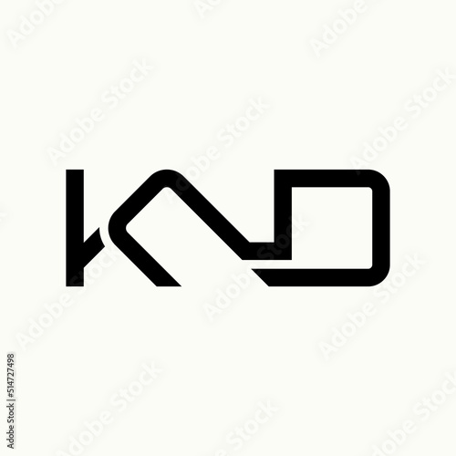 Simple and unique letter or word K2D font in cut connect line image graphic icon logo design abstract concept vector stock. Can be used as symbol related to home initial or monogram photo