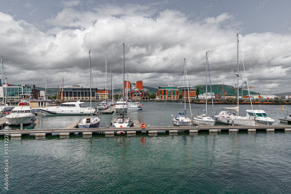 Fototapeta premium Queensland harbor Panorama, Belfast, UK _ titanicbelfat 
