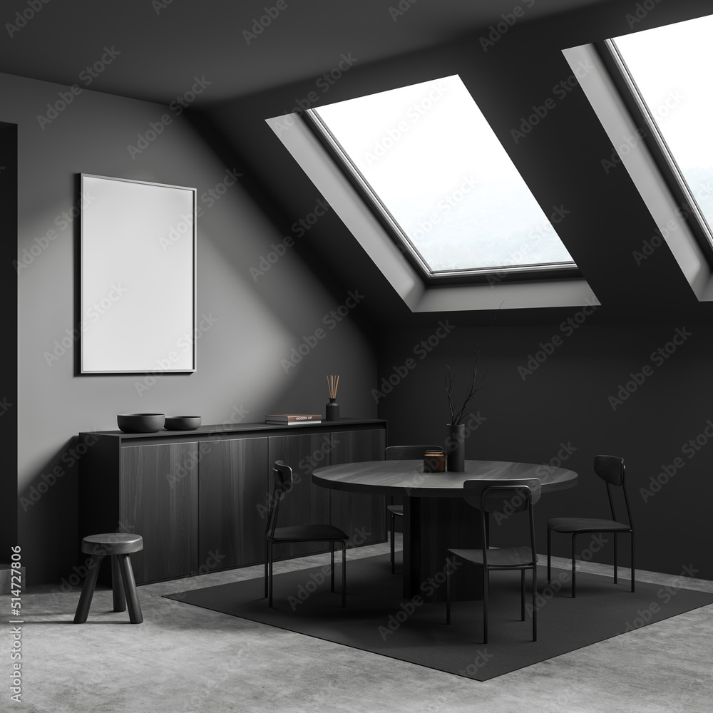 Meeting room interior with seats and table, drawer and window. Mockup frame Meeting room interior with seats and table, drawer and window. Mockup frame