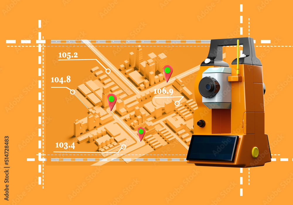 Geodetic equipment. Cartographic industry. Device for Designing city