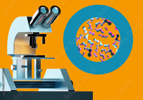 Scientist microscope. Detai...