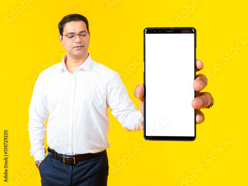 Man phone. Empty cell phone...