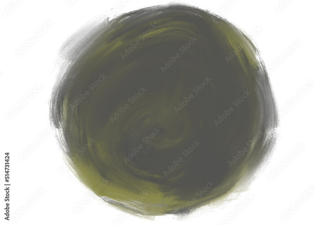 Fototapeta premium Organic oil painting circle sphere stroke artistic abstract element and background.