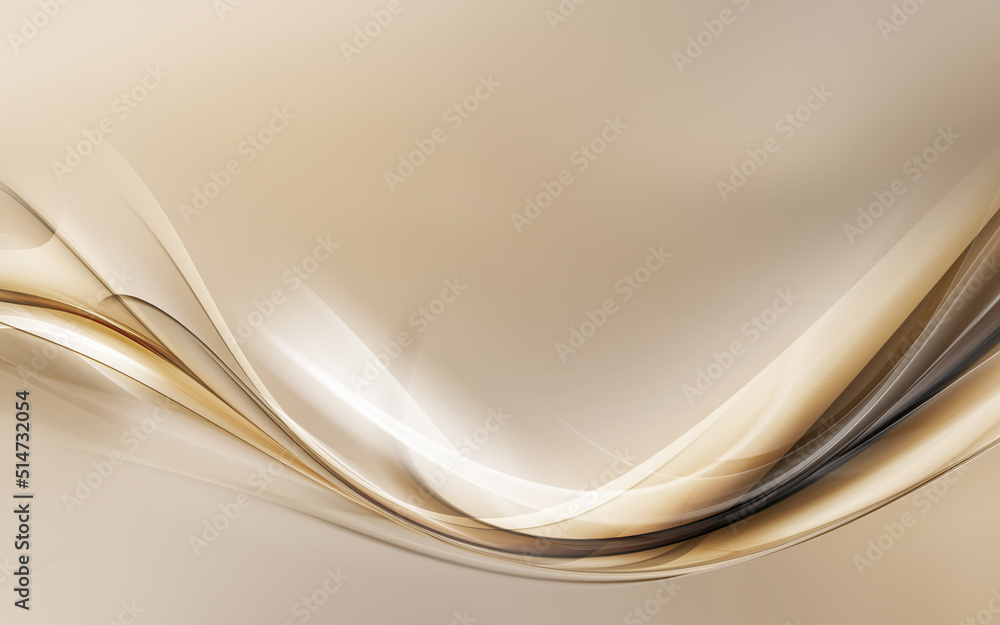 Gold and white waves and lines on golden background. Abstract shiny color gold wave luxury rich invitation background. Luxury gold flow wallpaper web design.