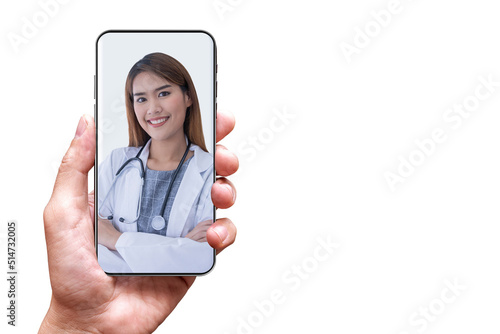 Photography asian female doctor at hospital