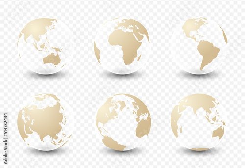 Set of planet earth. Set of earth globe