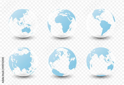 Set of planet earth. Set of earth globe
