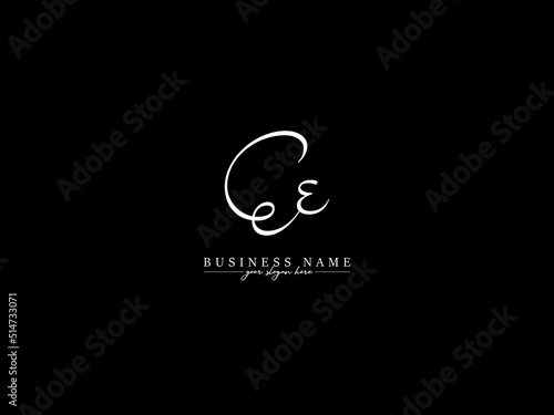 Minimalist EE Signature Logo Image, Signature Ee ee Logo Letter Vector Art With Black Color Signature Letter Icon