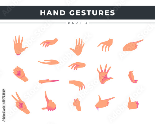 Hand gesture sticker, illustrations set © Swapnesh Shinde