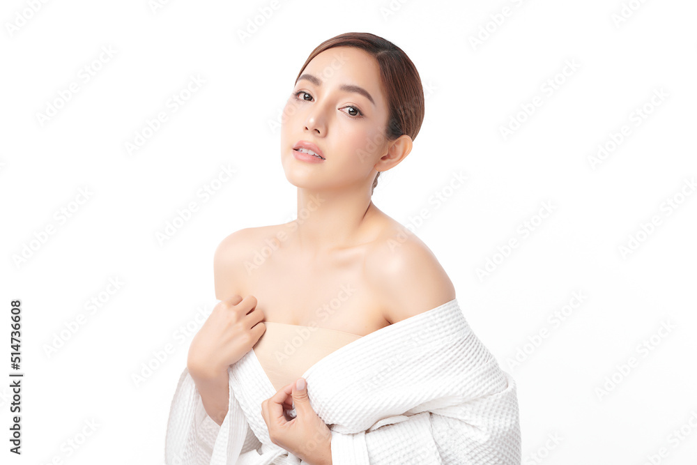 Beautiful young asian woman with clean fresh skin on white background, Face care, Facial treatment, Cosmetology, beauty and spa, Asian women portrait. Beautiful young asian woman with clean fresh skin on white background, Face care, Facial treatment, Cosmetology, beauty and spa, Asian women portrait.