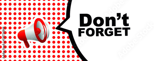 Don't forget sign on white background	