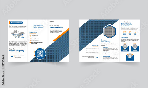 Modern corporate trifold brochure template design
