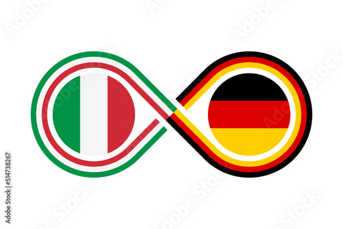 unity concept. italian and german language translation icon. vector illustration isolated on white background