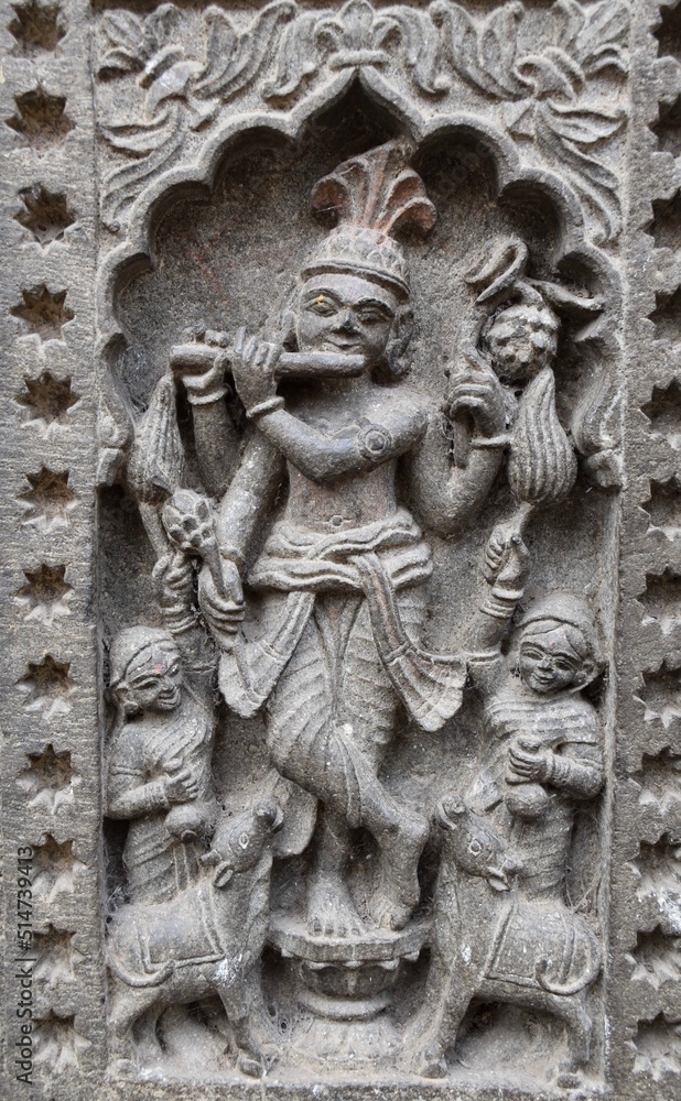 Ancient small Carved Structure on the walls of Ahilyabai Fort, Maheshwar (Madhya Pradesh, India)