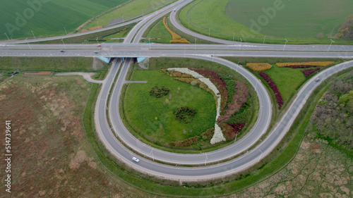 estakada na autostradę a8 drogę szybkiego ruchu z drona