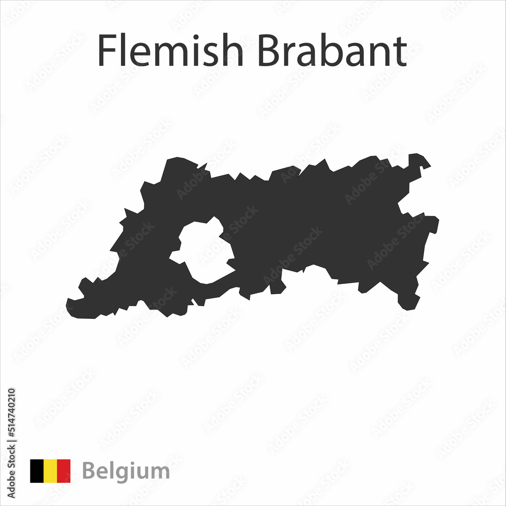 Map of the city of Flemish Brabant and the flag of Belgium.