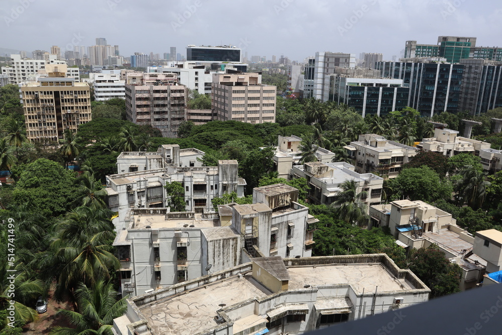 インド　ムンバイの住宅地とオフィス町