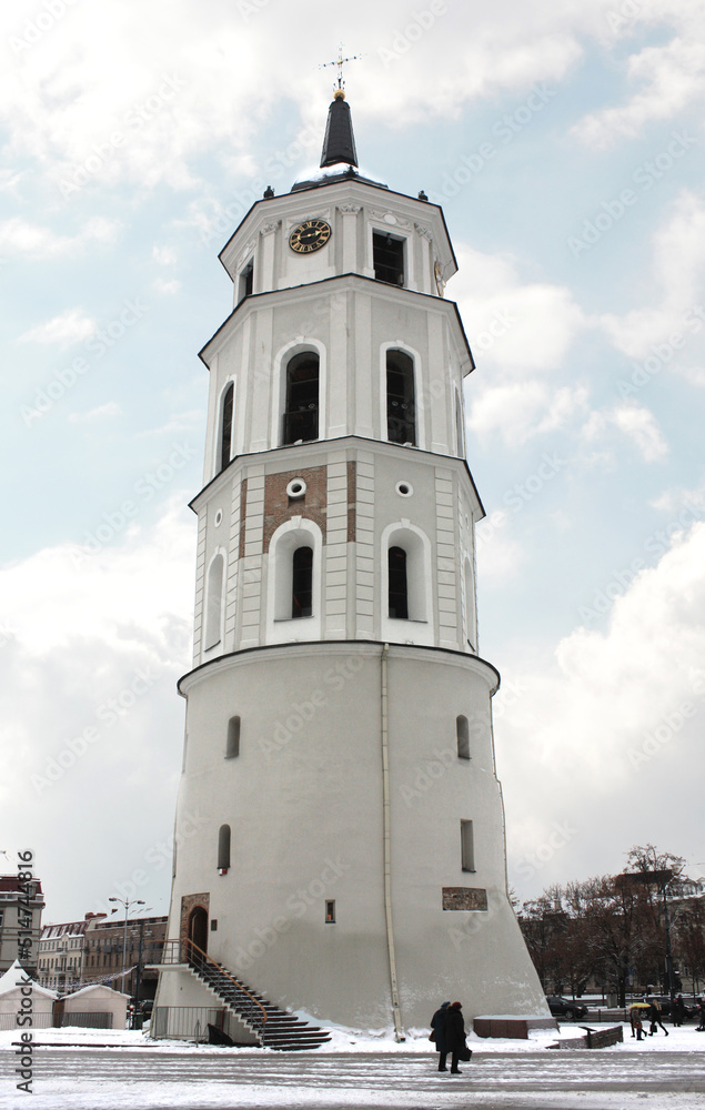 Bell tower of St. Stanislaus Cathedral in Vilnius, Lithuania
