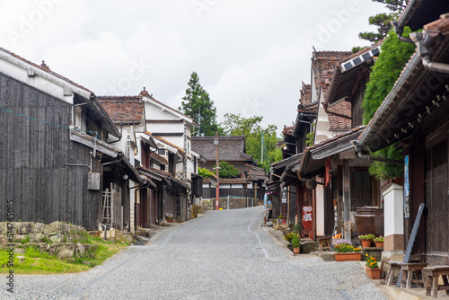 日本の岡山県の吹屋のとても美しい町の風景