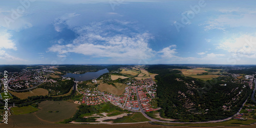 Klein Kinitz und Bistrz in Brünn von oben - 360 Grad Panorama - Tschechische Republik