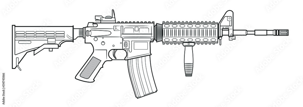 assault rifle drawings
