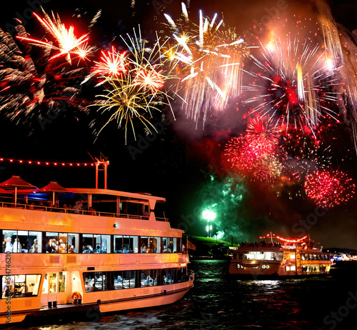 Canvas Print Rhein in Flammen