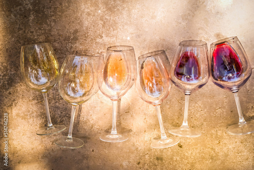 wine in glasses