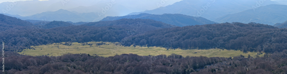 Panoramic view of the plateau at Monte Gennaro (Piana dei Cavalli), Monti Lucretili Natural Regional Park in Italy
Panoramic view of the plateau at Monte Gennaro (Piana dei Cavalli), Monti Lucretili Natural Regional Park in Italy