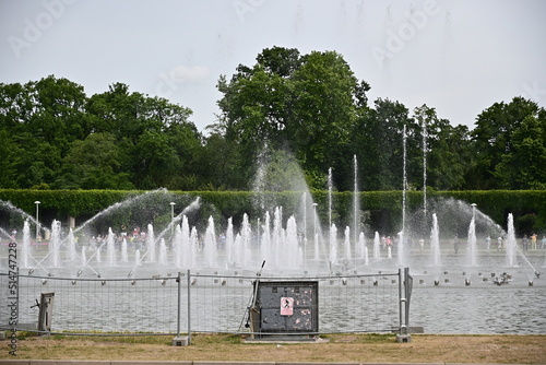 Breslauer Fontäne / Wrocławska Fontanna Multimedialna, Springbrunnen mit Wasserspielen bei der Jahrhunderthalle Hala Stulecia in Breslau, Polen photo