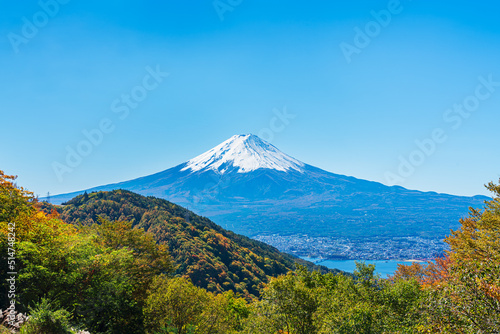 御坂峠より富士山を望む