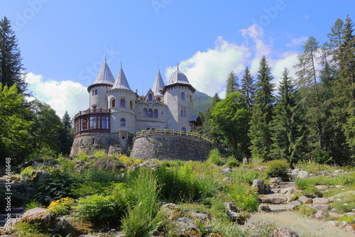 Quadro em tela castel savoia di gressoney italia, savoia castle of gressoney italy