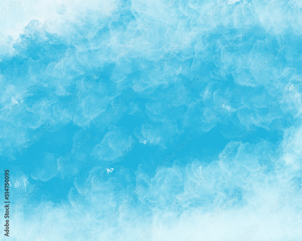 Obraz premium Hand painted watercolor blue sky and clouds, abstract watercolor background, illustration