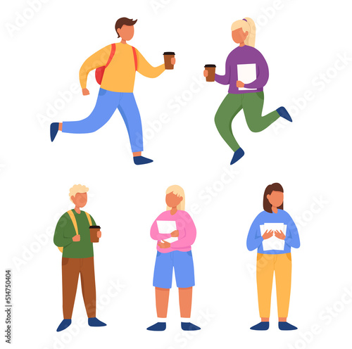 People template set for education, business, online shopping, project management. Modern flat design concept. Flat Illustration for Web page design for website and mobile website.