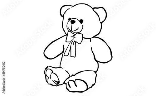 adorable teddy bear line art