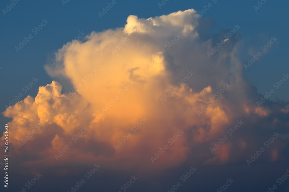 Beautiful cumulonimbus cloud in the evening sky