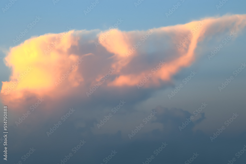 Cumulonimbus cloud in the evening. Cloud dissipating stage