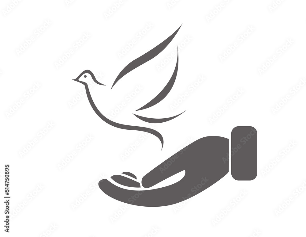 Obraz premium Dove illustration on white background
