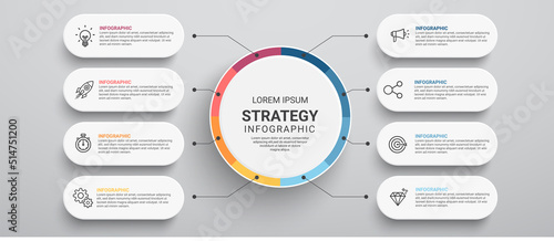 Fotografie, Obraz Steps business data visualization timeline process infographic template design w