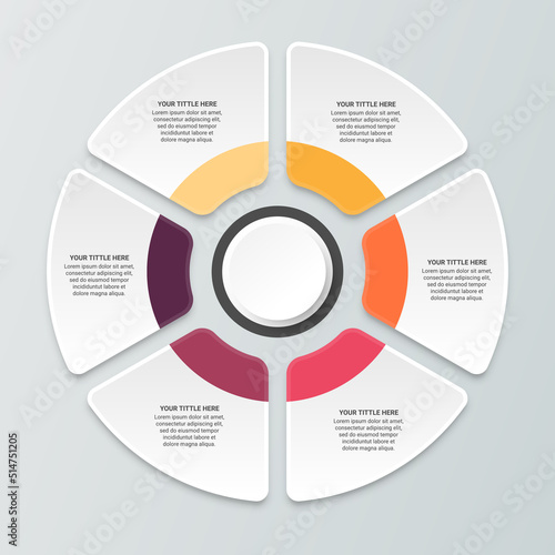 Circle chart and steps business data visualization timeline process infographic template design with icons