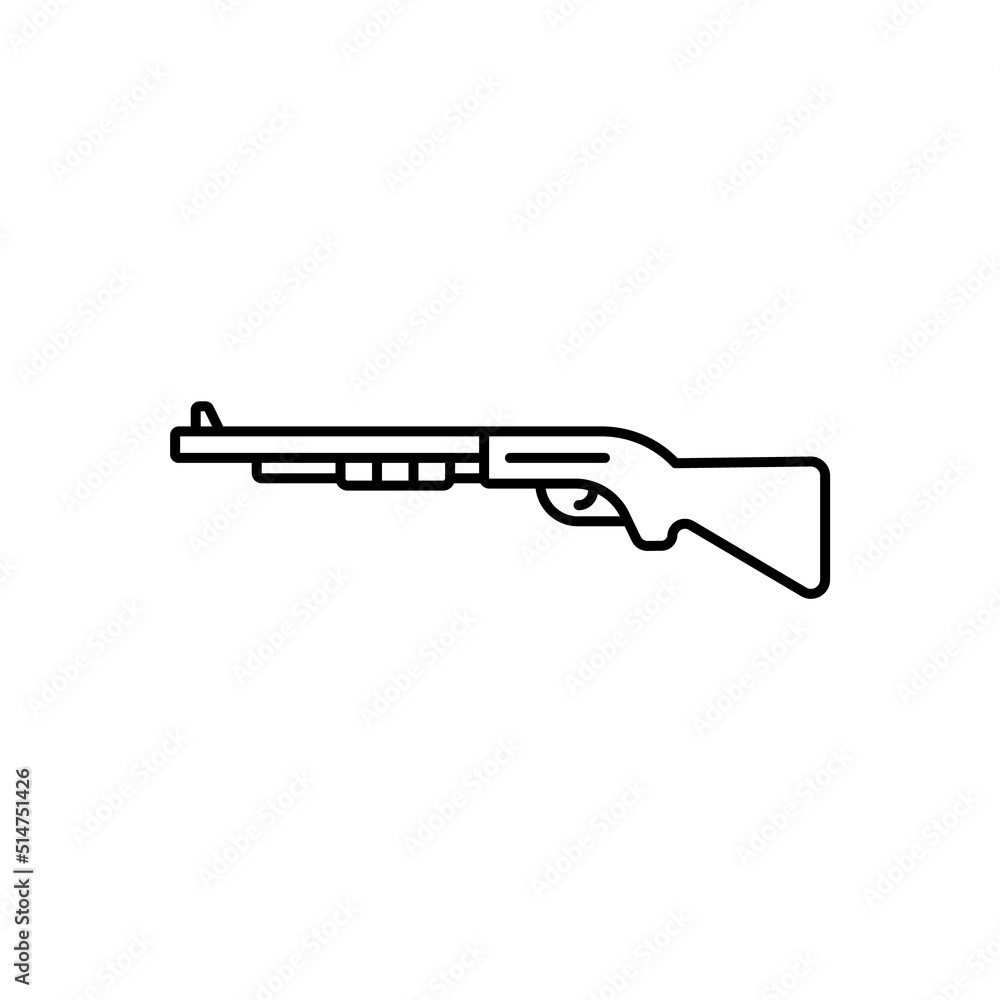 Shotgun linear icon. Editable stroke Shotgun linear icon. Editable stroke