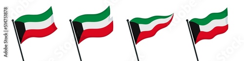 Waving Glorious Kuwait Flag Set