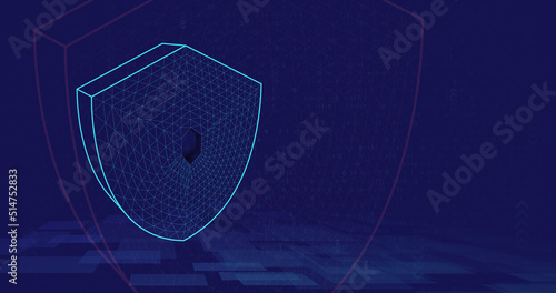 Security shield icon. Data protection cyber security privacy technology. Vector illustration