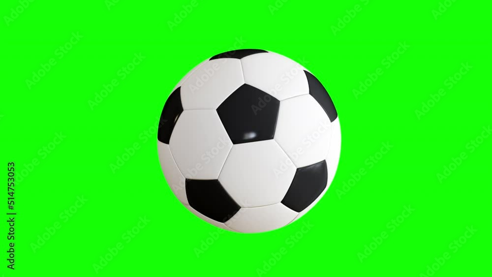Close up Football soccer Rotation turning on Green screen background. Close up Football soccer Rotation turning on Green screen background.