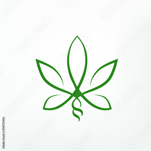 Medical cannabis leaf sign. Vector image