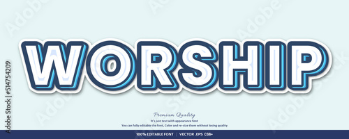 Worship 3d font style effect