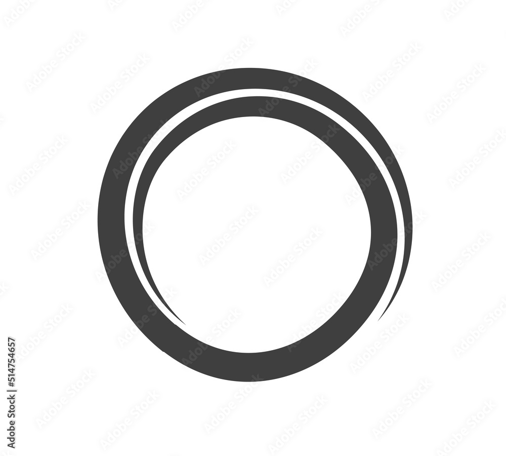 Round frame black and white vector ornament. Graphic border doodle. Ring curve link connection Round frame black and white vector ornament. Graphic border doodle. Ring curve link connection