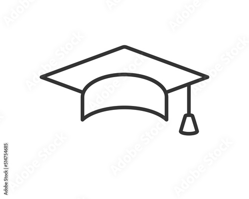 Education icon vector illustartion. College cap or graduate hat symbol. Student degree sign.